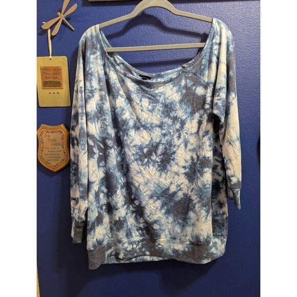 Sz 1 Torrid Tie Dye Off the Shoulder Sweatshirt - Picture 1 of 6